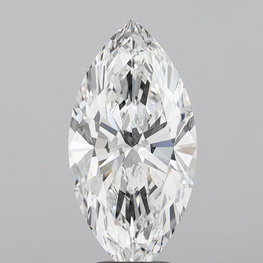 4.08 Carat Marquise Shaped, Ideal Cut, E Color, VVS2 Clarity, IGI Certified Lab Grown Diamond