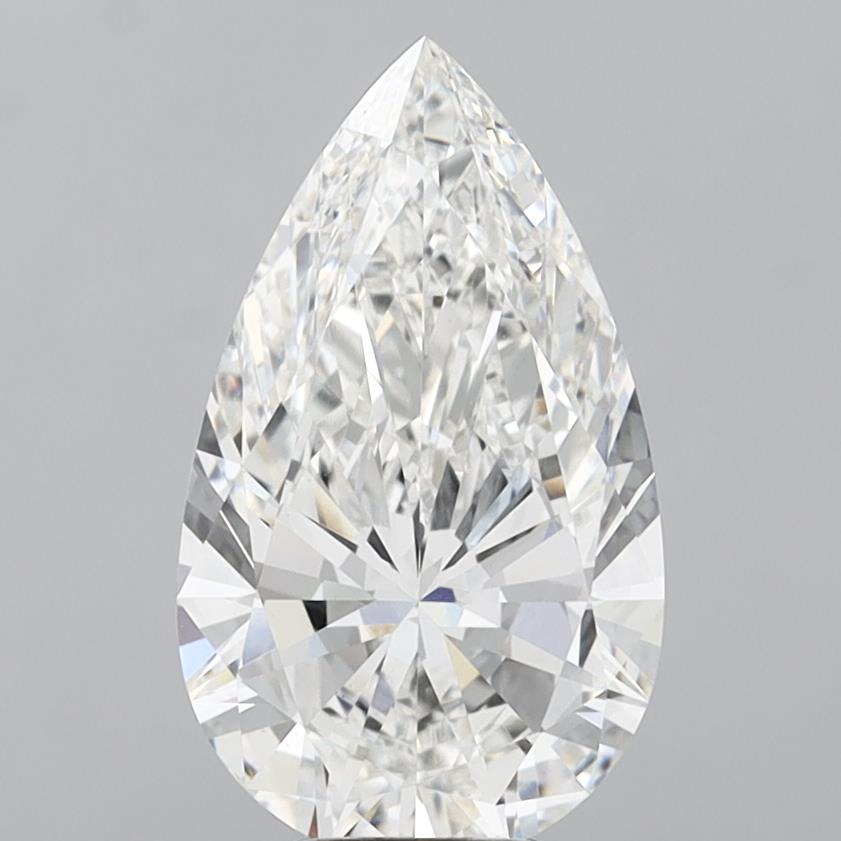 6.00 Carat Pear Shaped, Very Good Cut, F Color, VVS2 Clarity, IGI Certified Lab Grown Diamond