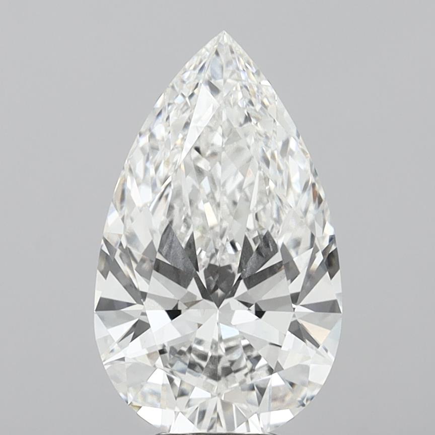 6.03 Carat Pear Shaped, Ideal Cut, E Color, VVS2 Clarity, IGI Certified Lab Grown Diamond
