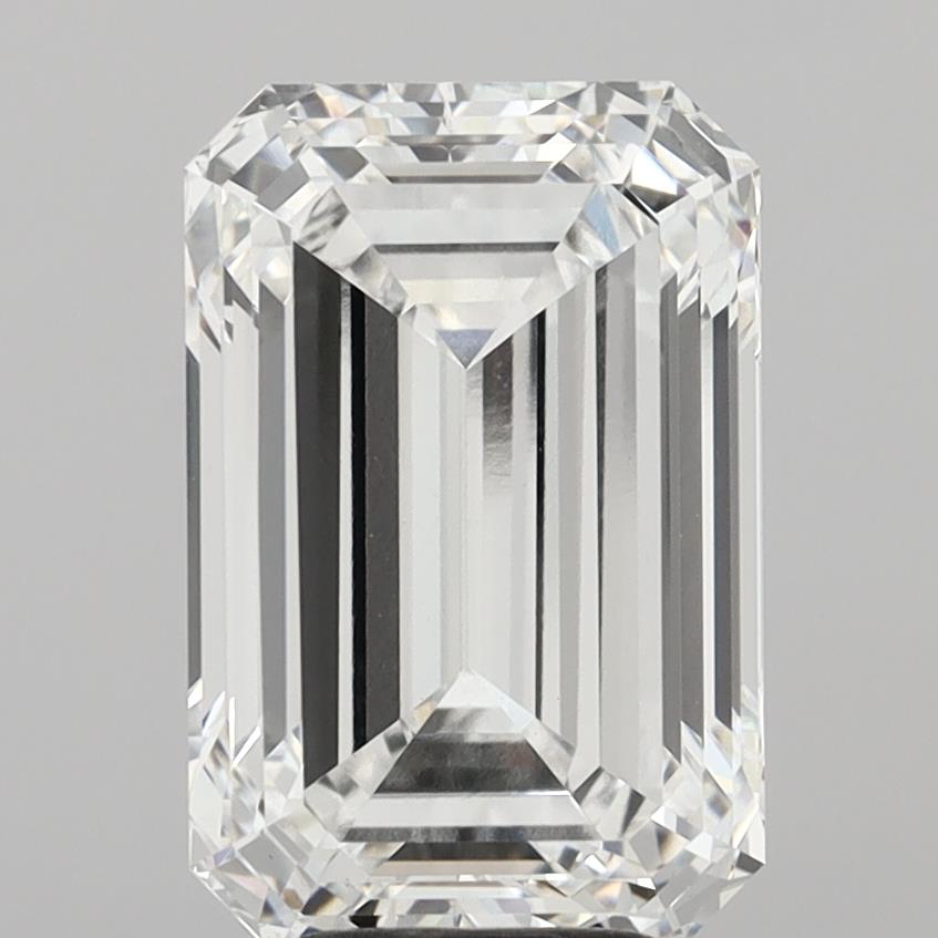 6.01 Carat Emerald Shaped, Ideal Cut, D Color, VVS2 Clarity, IGI Certified Lab Grown Diamond