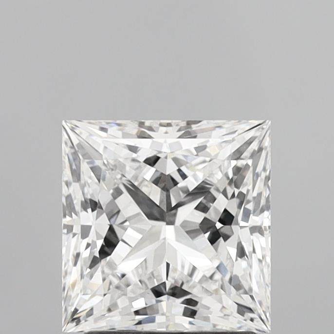 2.08 Carat Princess Shaped, Ideal Cut, E Color, VVS2 Clarity, IGI Certified Lab Grown Diamond