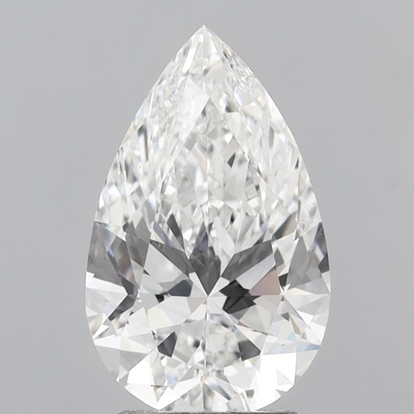 3.09 Carat Pear Shaped, Ideal Cut, E Color, VS1 Clarity, IGI Certified Lab Grown Diamond