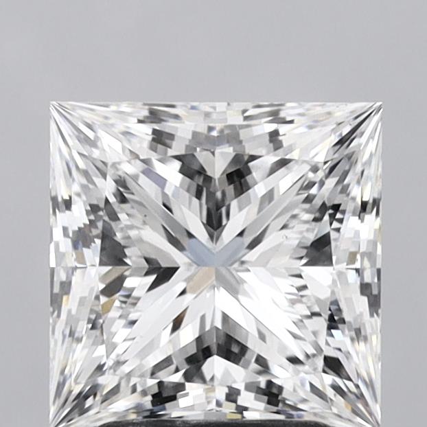 2.69 Carat Princess Shaped, Ideal Cut, D Color, VS1 Clarity, IGI Certified Lab Grown Diamond