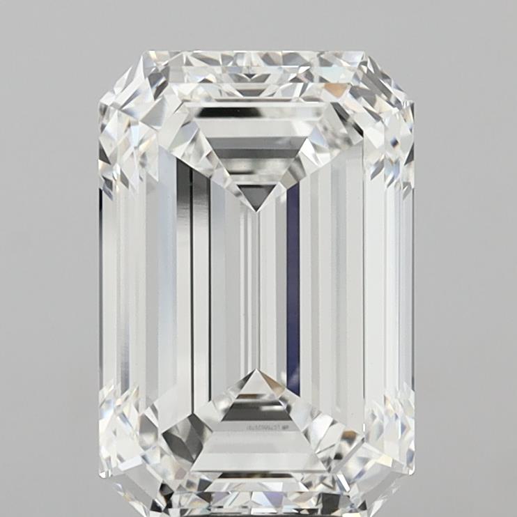 8.07 Carat Emerald Shaped, Ideal Cut, E Color, VVS2 Clarity, IGI Certified Lab Grown Diamond