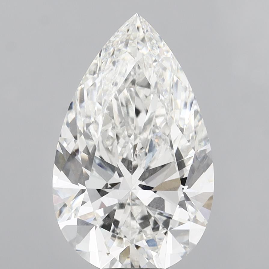 8.09 Carat Pear Shaped, Ideal Cut, F Color, VVS2 Clarity, IGI Certified Lab Grown Diamond