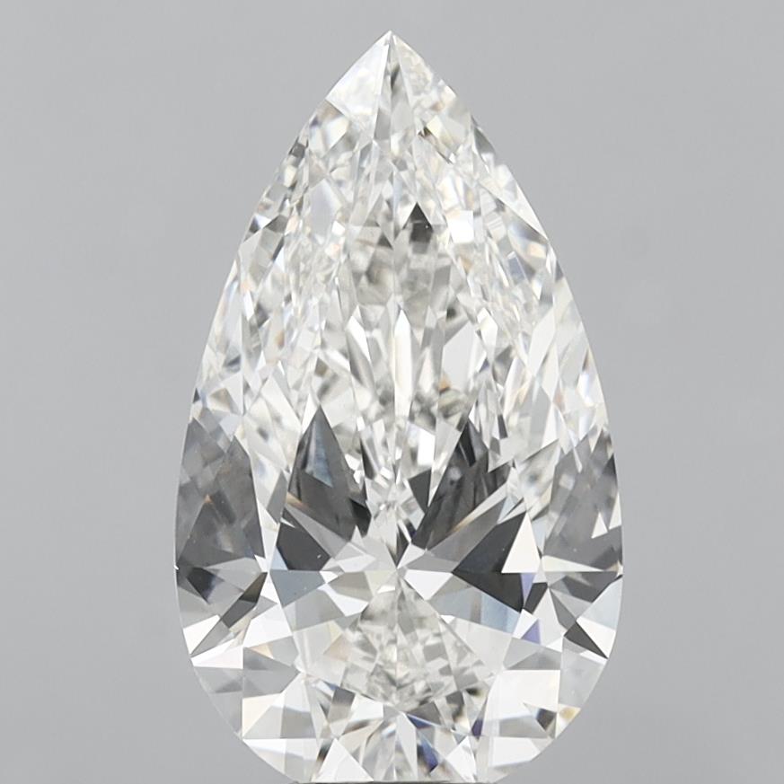6.58 Carat Pear Shaped, Ideal Cut, F Color, VVS2 Clarity, IGI Certified Lab Grown Diamond