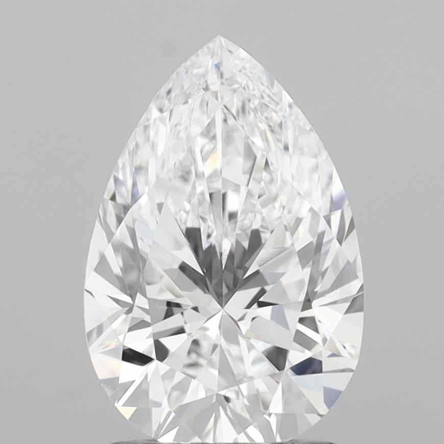 1.42 Carat Pear Shaped, Very Good Cut, D Color, VVS2 Clarity, IGI Certified Lab Grown Diamond