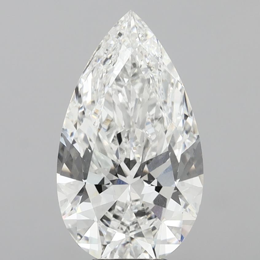 6.06 Carat Pear Shaped, Ideal Cut, E Color, VVS2 Clarity, IGI Certified Lab Grown Diamond