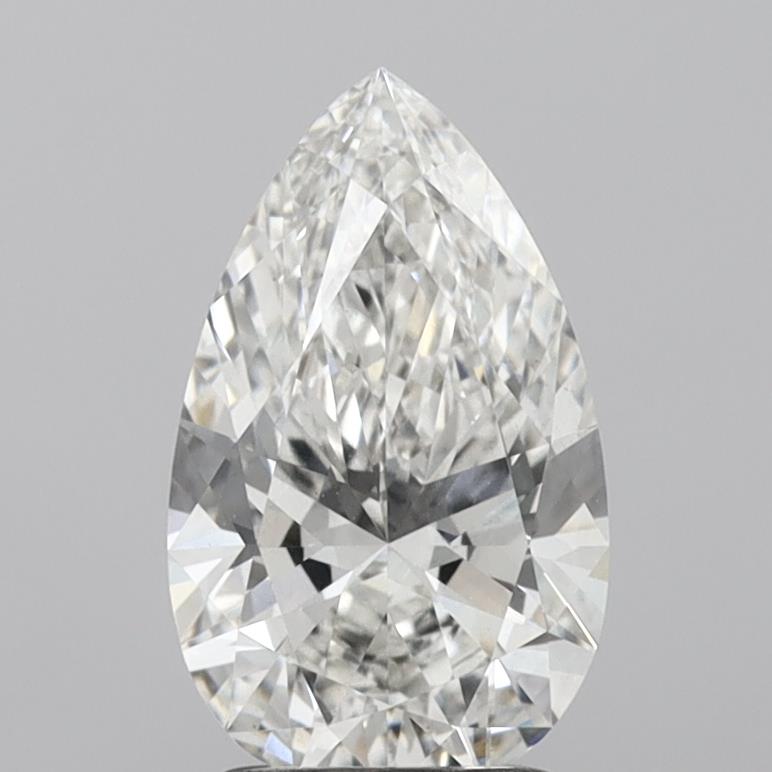 2.10 Carat Pear Shaped, Ideal Cut, G Color, VS1 Clarity, IGI Certified Lab Grown Diamond