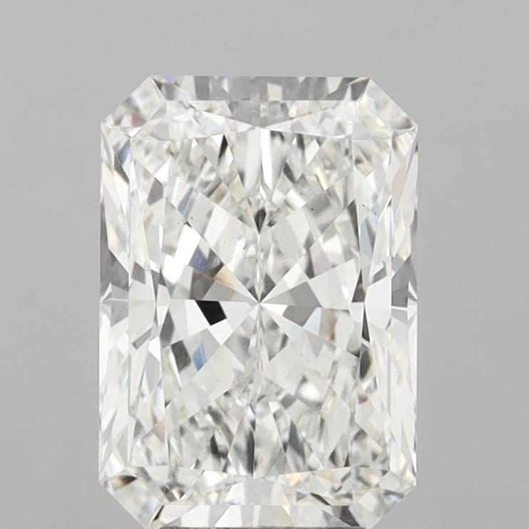 6.04 Carat Radiant Shaped, Ideal Cut, F Color, VS2 Clarity, IGI Certified Lab Grown Diamond