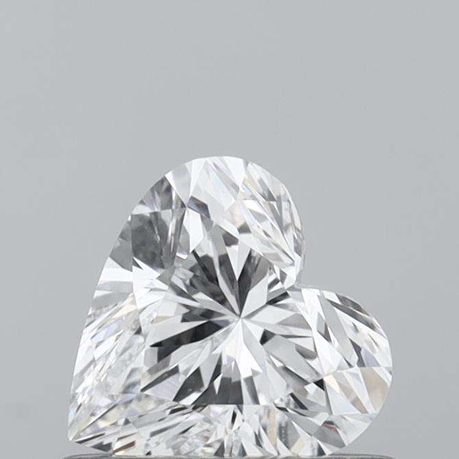 0.53 Carat Heart Shaped, Very Good Cut, D Color, VVS2 Clarity, IGI Certified Lab Grown Diamond