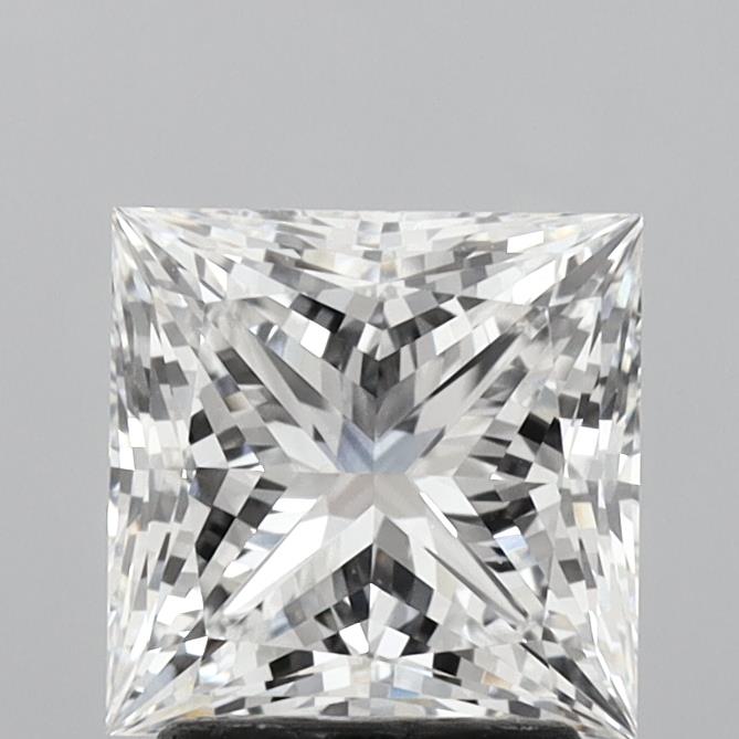 2.55 Carat Princess Shaped, Ideal Cut, E Color, VVS2 Clarity, IGI Certified Lab Grown Diamond