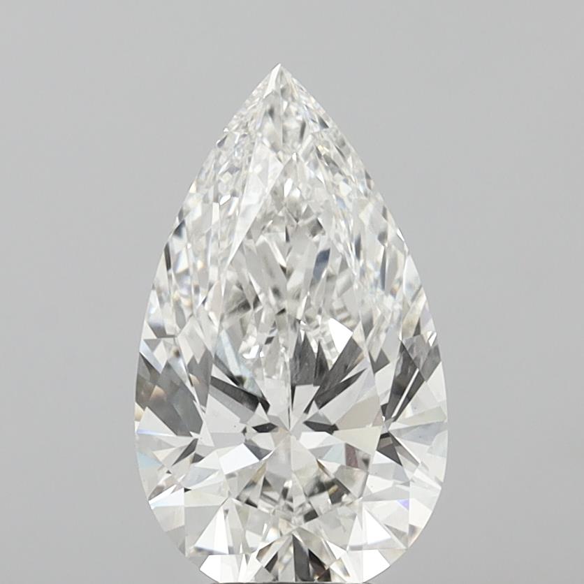 5.03 Carat Pear Shaped, Ideal Cut, F Color, VS1 Clarity, IGI Certified Lab Grown Diamond
