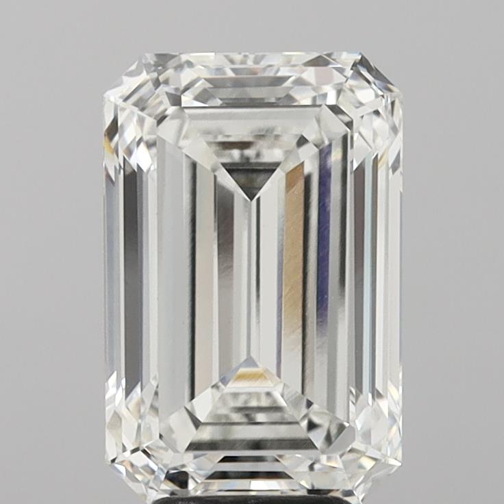 5.71 Carat Emerald Shaped, Ideal Cut, H Color, VVS2 Clarity, IGI Certified Lab Grown Diamond