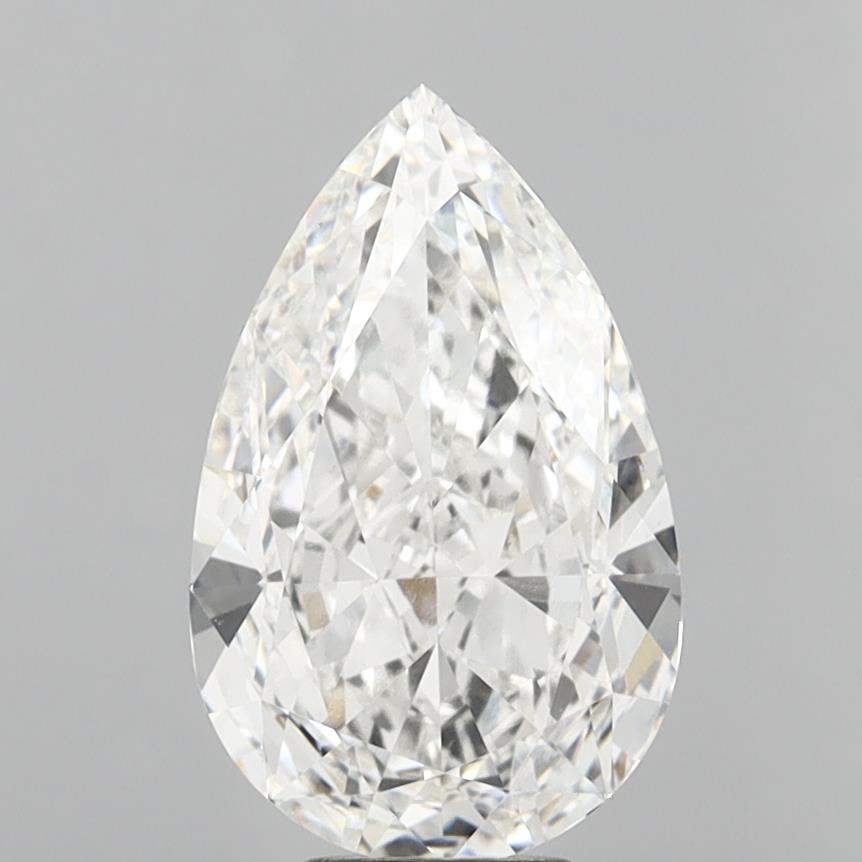 7.60 Carat Pear Shaped, Ideal Cut, F Color, VVS2 Clarity, IGI Certified Lab Grown Diamond
