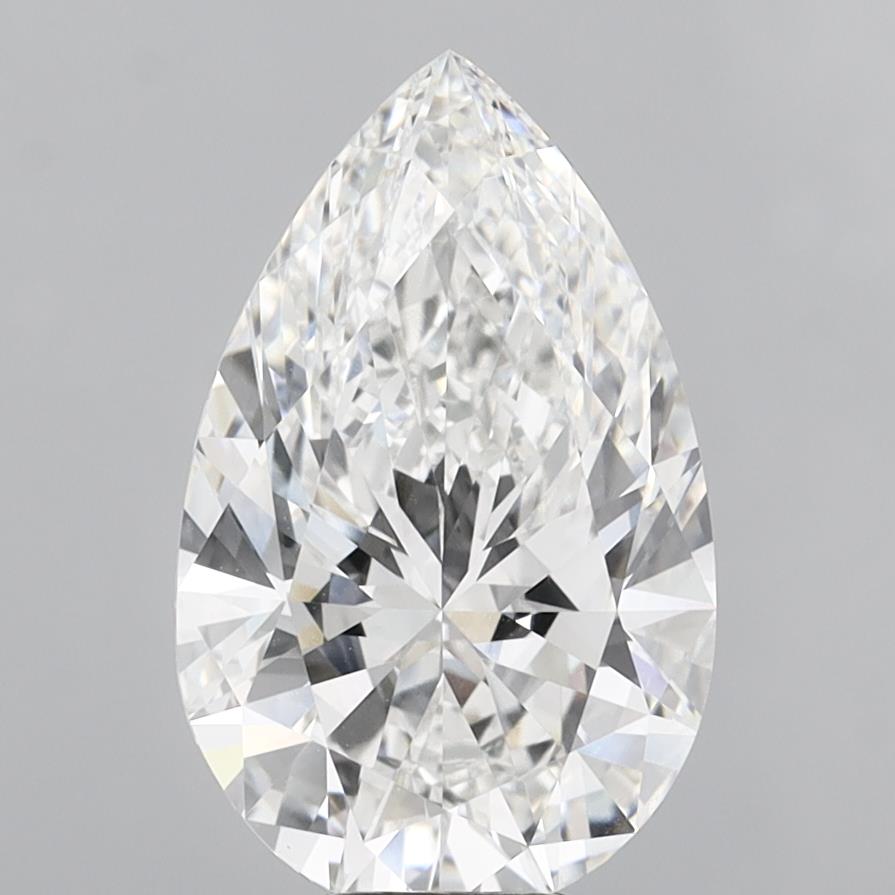 8.09 Carat Pear Shaped, Ideal Cut, F Color, VVS2 Clarity, IGI Certified Lab Grown Diamond