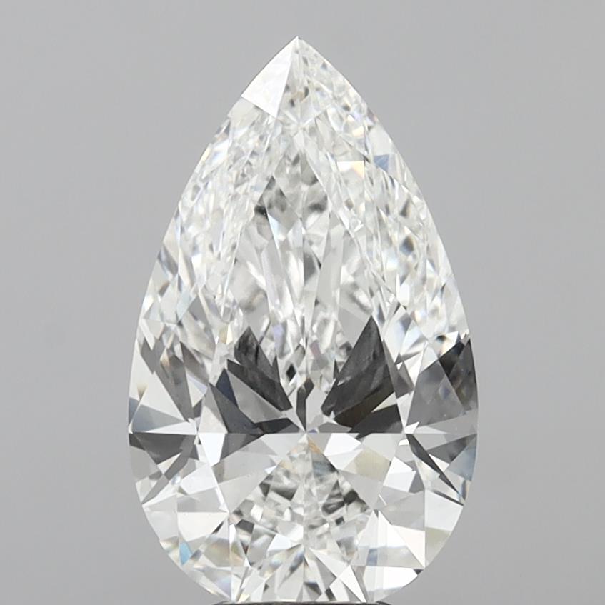 6.08 Carat Pear Shaped, Excellent Cut, F Color, VS1 Clarity, IGI Certified Lab Grown Diamond