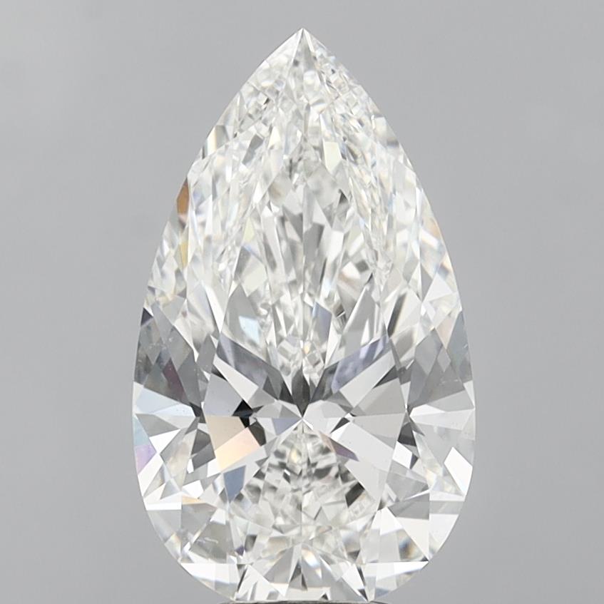 6.09 Carat Pear Shaped, Ideal Cut, F Color, VVS2 Clarity, IGI Certified Lab Grown Diamond