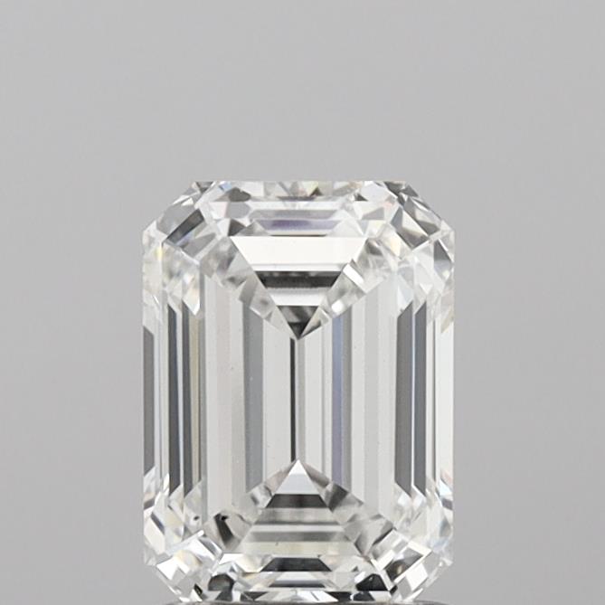 1.58 Carat Emerald Shaped, Ideal Cut, F Color, VS2 Clarity, IGI Certified Lab Grown Diamond