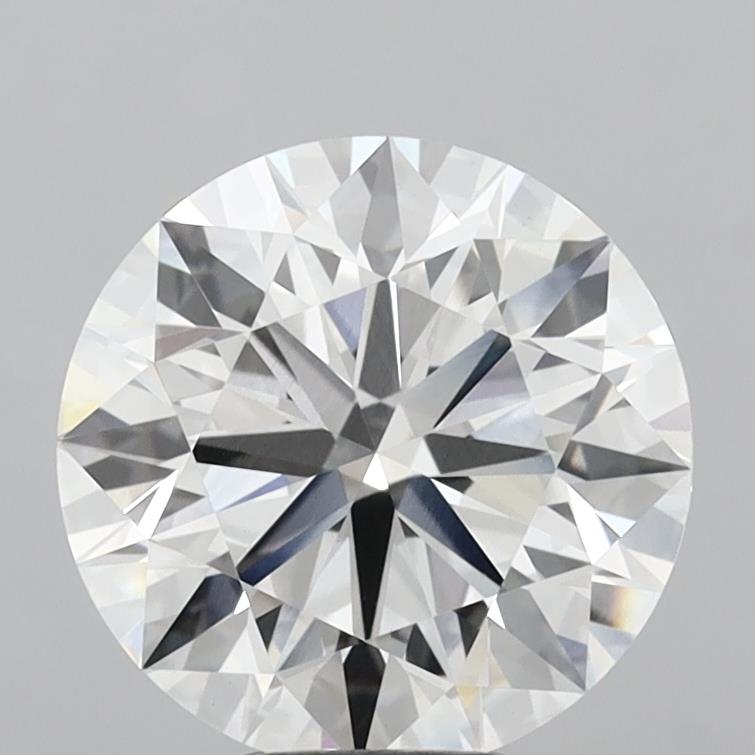 6.07 Carat Round Shaped, Ideal Cut, F Color, VVS2 Clarity, IGI Certified Lab Grown Diamond