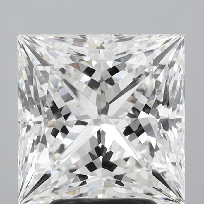 4.11 Carat Princess Shaped, Ideal Cut, F Color, VVS2 Clarity, IGI Certified Lab Grown Diamond