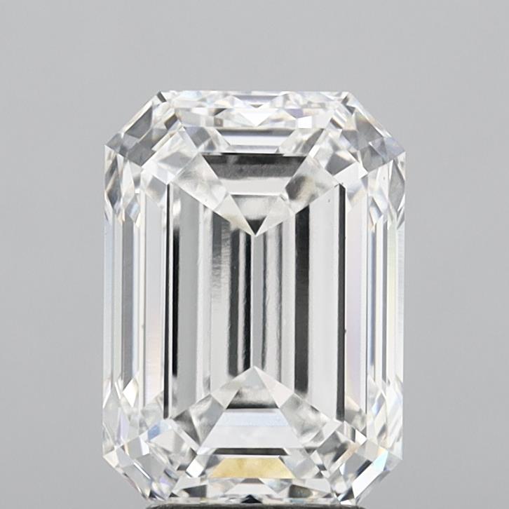 5.02 Carat Emerald Shaped, Ideal Cut, F Color, VS1 Clarity, IGI Certified Lab Grown Diamond