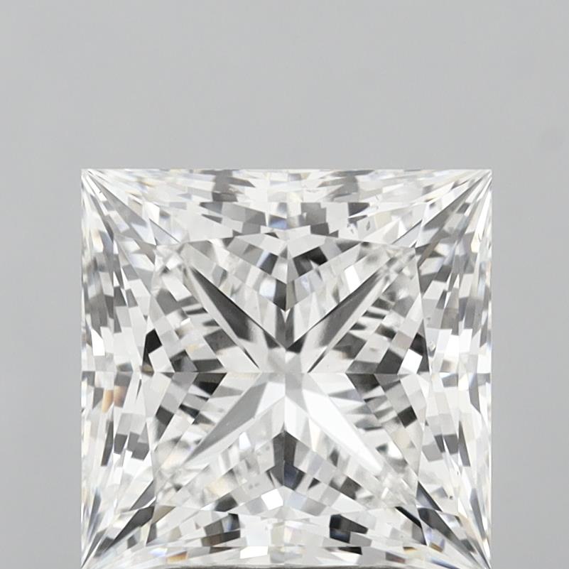 5.05 Carat Princess Shaped, Ideal Cut, F Color, VVS2 Clarity, IGI Certified Lab Grown Diamond