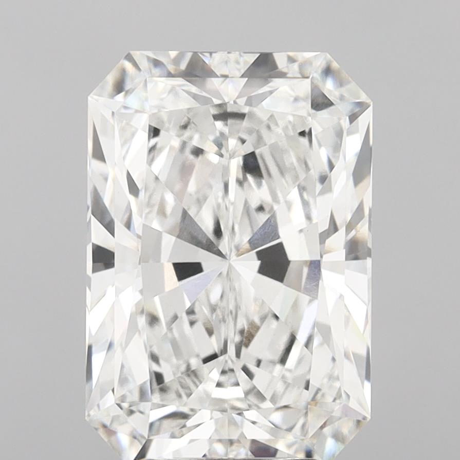 6.08 Carat Radiant Shaped, Ideal Cut, F Color, VVS2 Clarity, IGI Certified Lab Grown Diamond