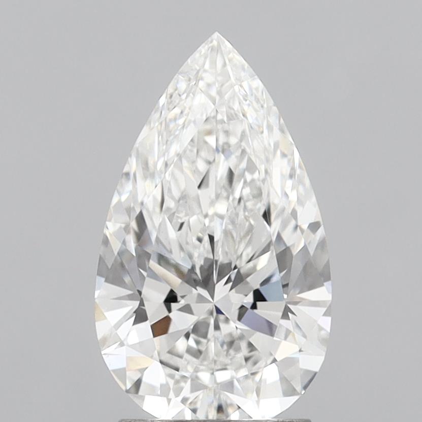 2.36 Carat Pear Shaped, Ideal Cut, F Color, VVS2 Clarity, IGI Certified Lab Grown Diamond