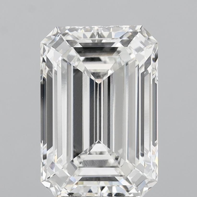 7.08 Carat Emerald Shaped, Ideal Cut, E Color, VVS2 Clarity, IGI Certified Lab Grown Diamond