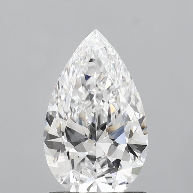 1.38 Carat Pear Shaped, Ideal Cut, D Color, VVS1 Clarity, IGI Certified Lab Grown Diamond
