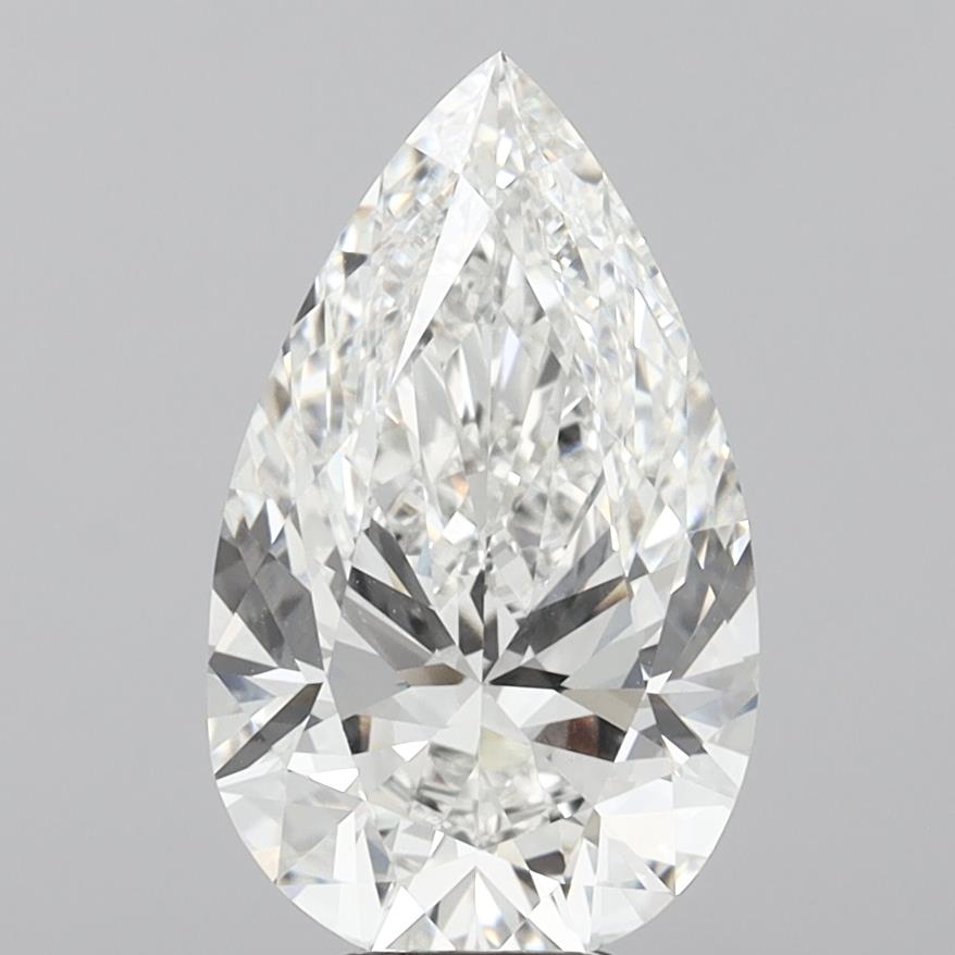 7.06 Carat Pear Shaped, Ideal Cut, F Color, VVS2 Clarity, IGI Certified Lab Grown Diamond