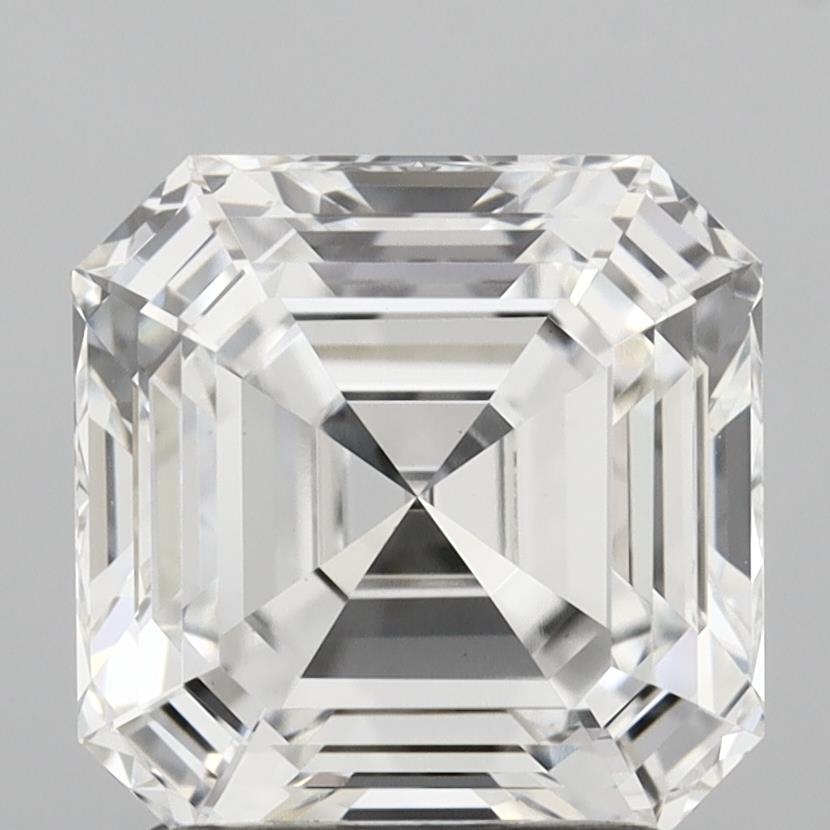 2.55 Carat Asscher Shaped, Ideal Cut, E Color, VS1 Clarity, IGI Certified Lab Grown Diamond