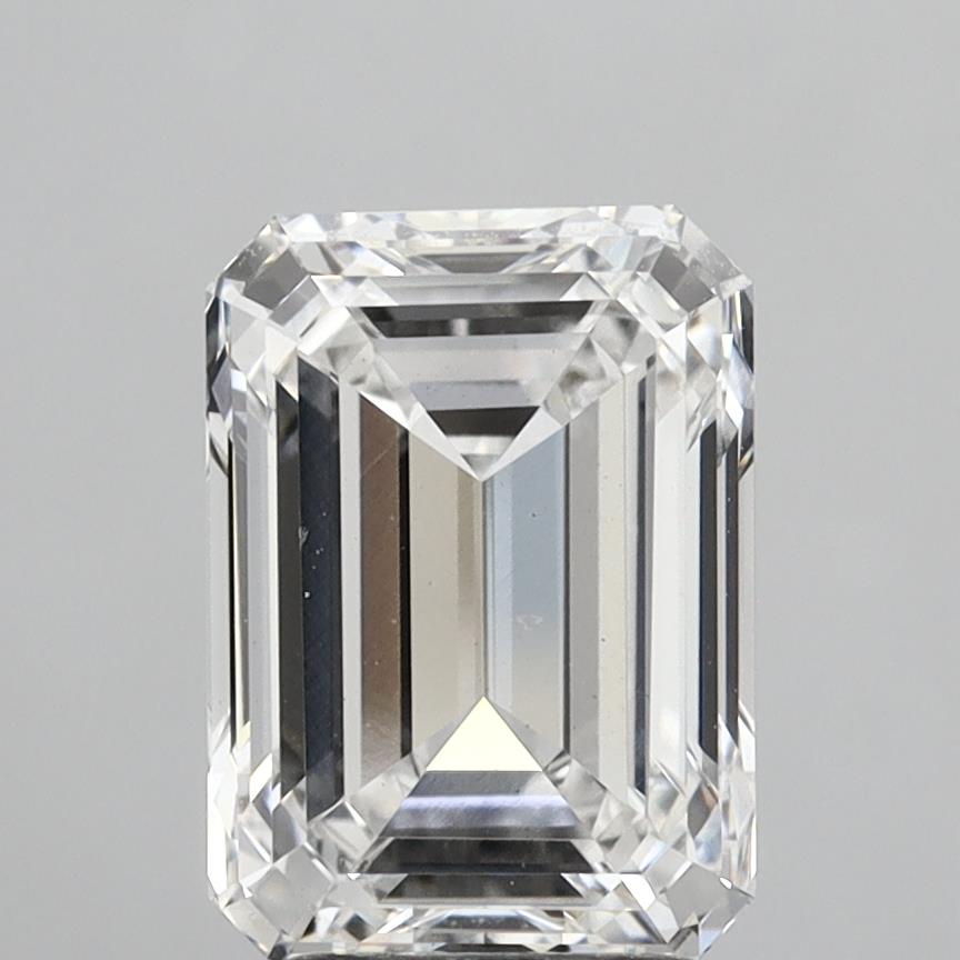 4.07 Carat Emerald Shaped, Ideal Cut, F Color, VS2 Clarity, IGI Certified Lab Grown Diamond