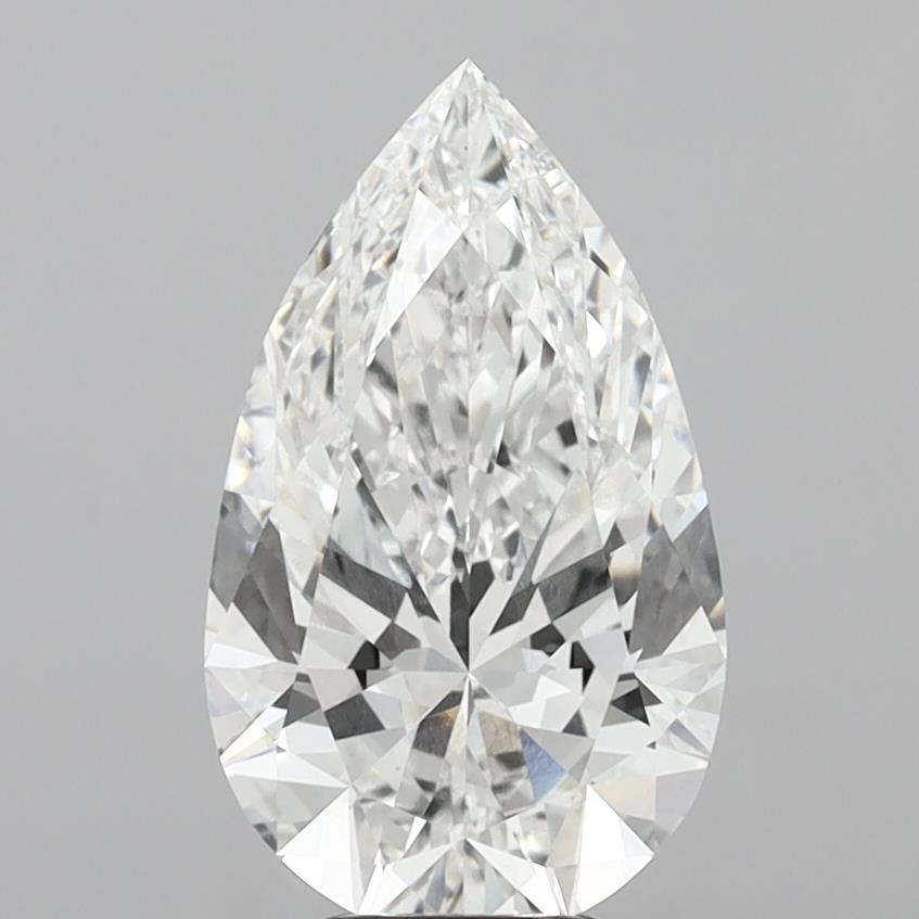 6.02 Carat Pear Shaped, Ideal Cut, F Color, VS1 Clarity, IGI Certified Lab Grown Diamond