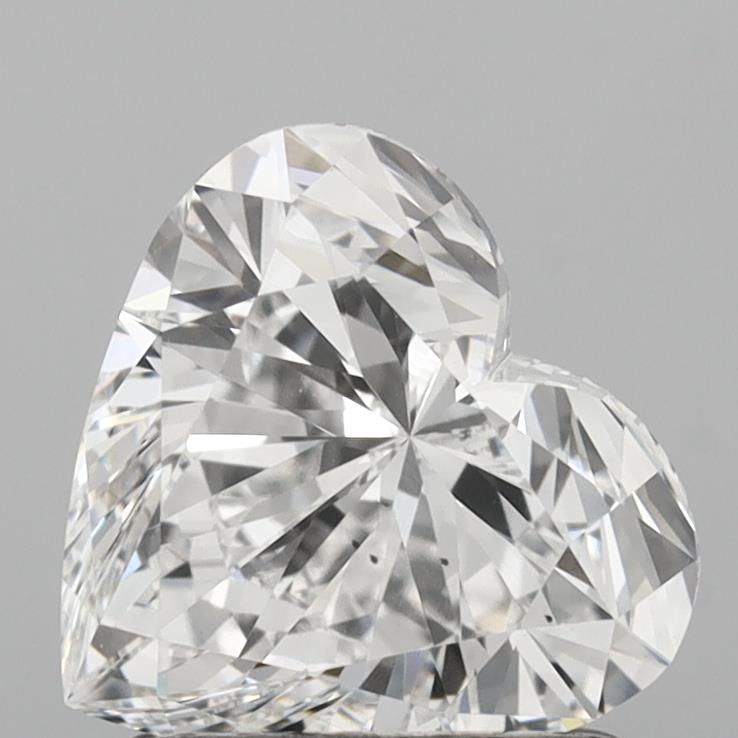 1.54 Carat Heart Shaped, Ideal Cut, D Color, VS2 Clarity, IGI Certified Lab Grown Diamond