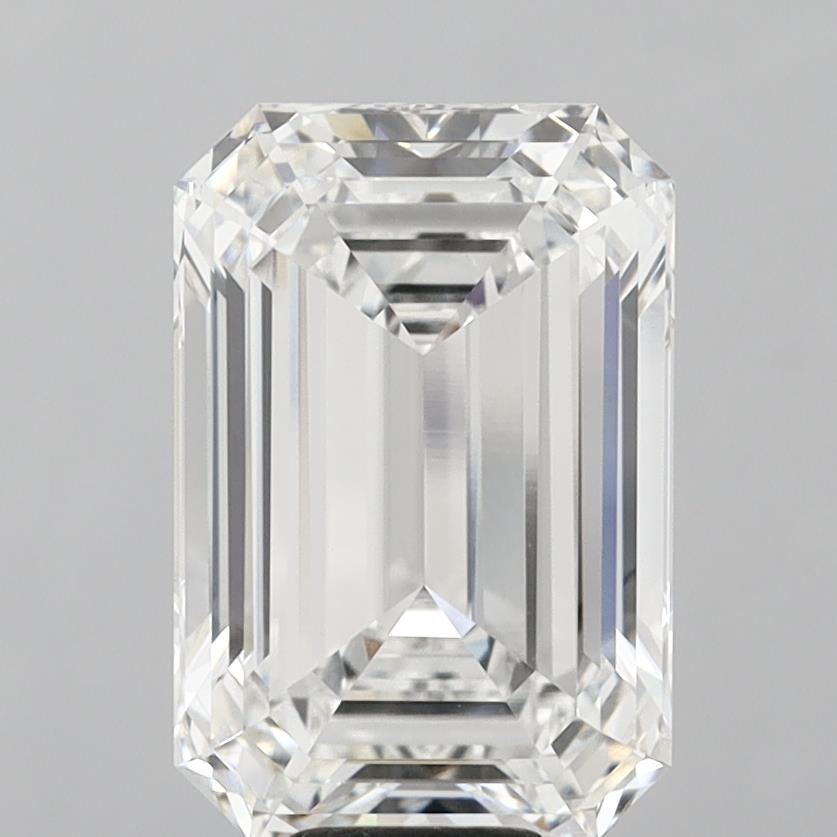 10.06 Carat Emerald Shaped, Ideal Cut, E Color, VVS2 Clarity, IGI Certified Lab Grown Diamond