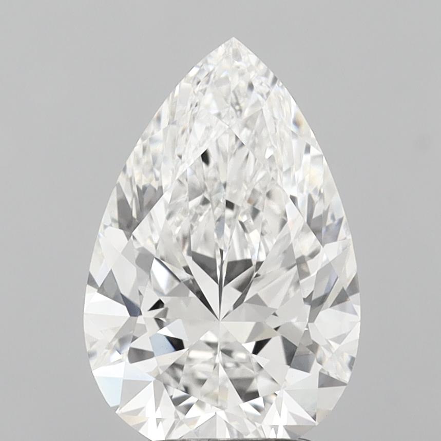 3.09 Carat Pear Shaped, Ideal Cut, E Color, VVS2 Clarity, IGI Certified Lab Grown Diamond