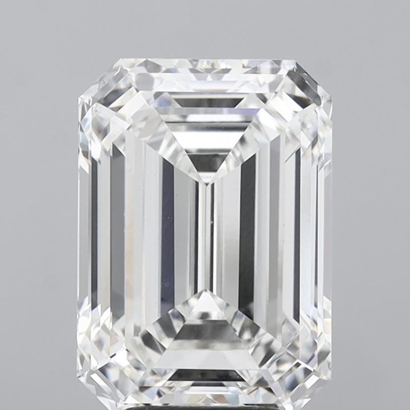 5.04 Carat Emerald Shaped, Ideal Cut, F Color, VS1 Clarity, IGI Certified Lab Grown Diamond