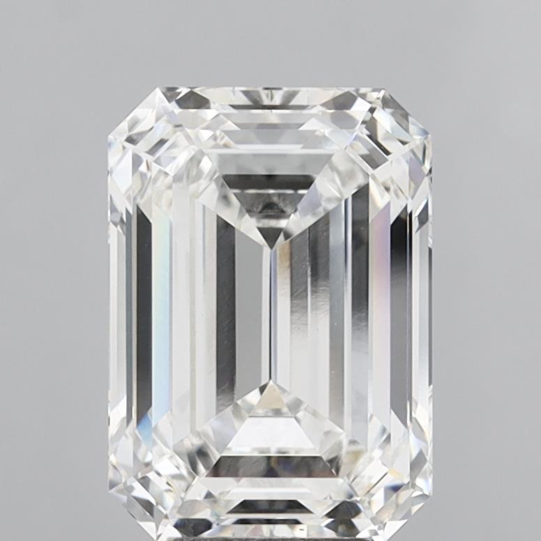 8.07 Carat Emerald Shaped, Ideal Cut, F Color, VVS2 Clarity, IGI Certified Lab Grown Diamond