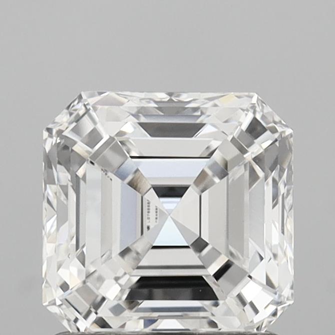 1.51 Carat Asscher Shaped, Ideal Cut, D Color, VVS2 Clarity, IGI Certified Lab Grown Diamond
