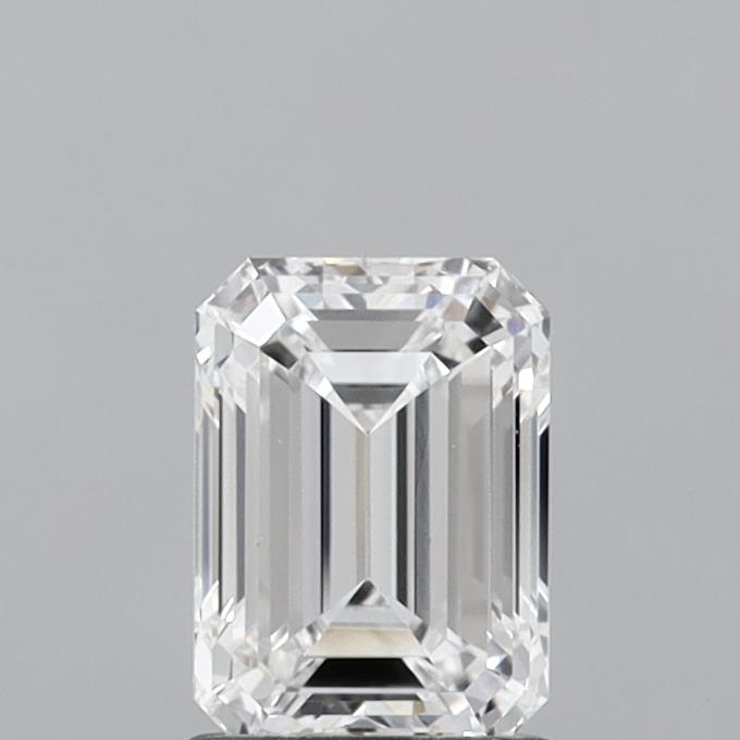 1.30 Carat Emerald Shaped, Ideal Cut, D Color, VS1 Clarity, IGI Certified Lab Grown Diamond