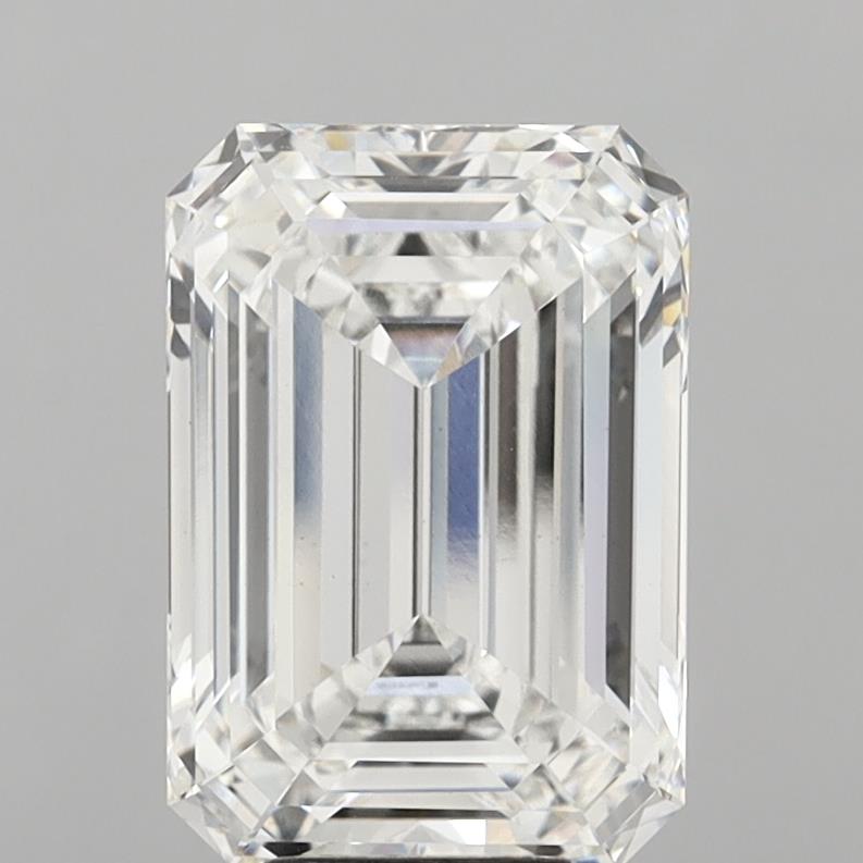 8.03 Carat Emerald Shaped, Ideal Cut, F Color, VVS2 Clarity, IGI Certified Lab Grown Diamond