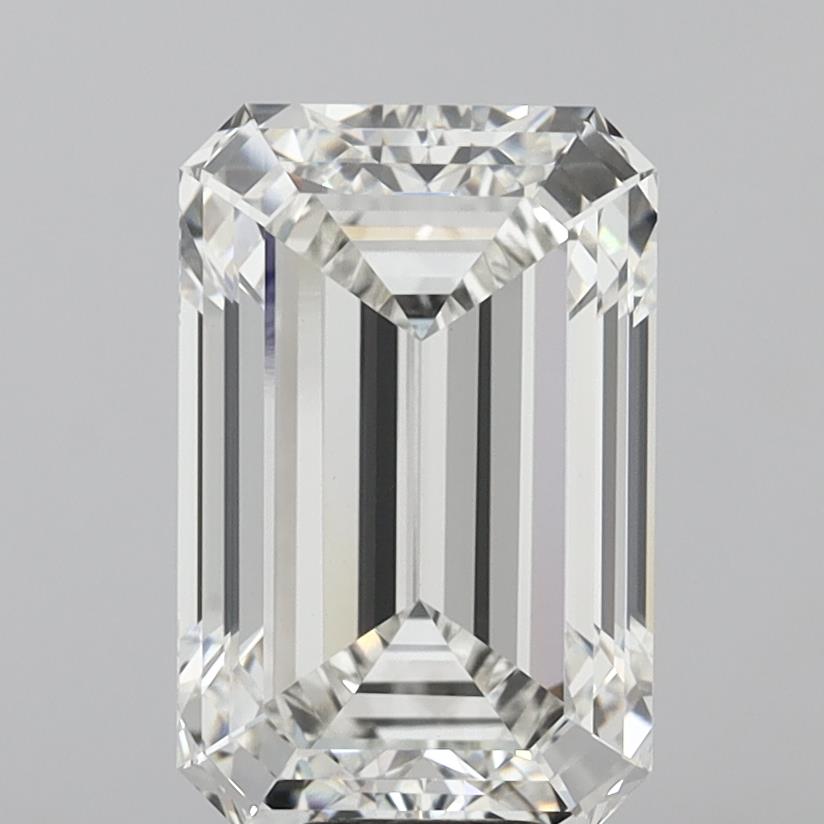 10.08 Carat Emerald Shaped, Ideal Cut, F Color, VVS2 Clarity, IGI Certified Lab Grown Diamond