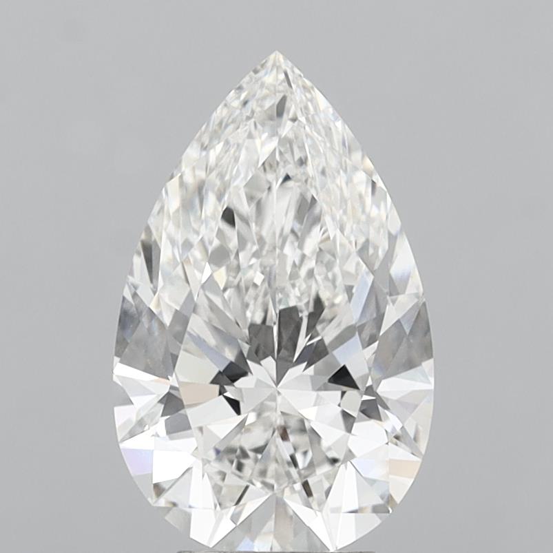 5.02 Carat Pear Shaped, Ideal Cut, F Color, VVS1 Clarity, IGI Certified Lab Grown Diamond