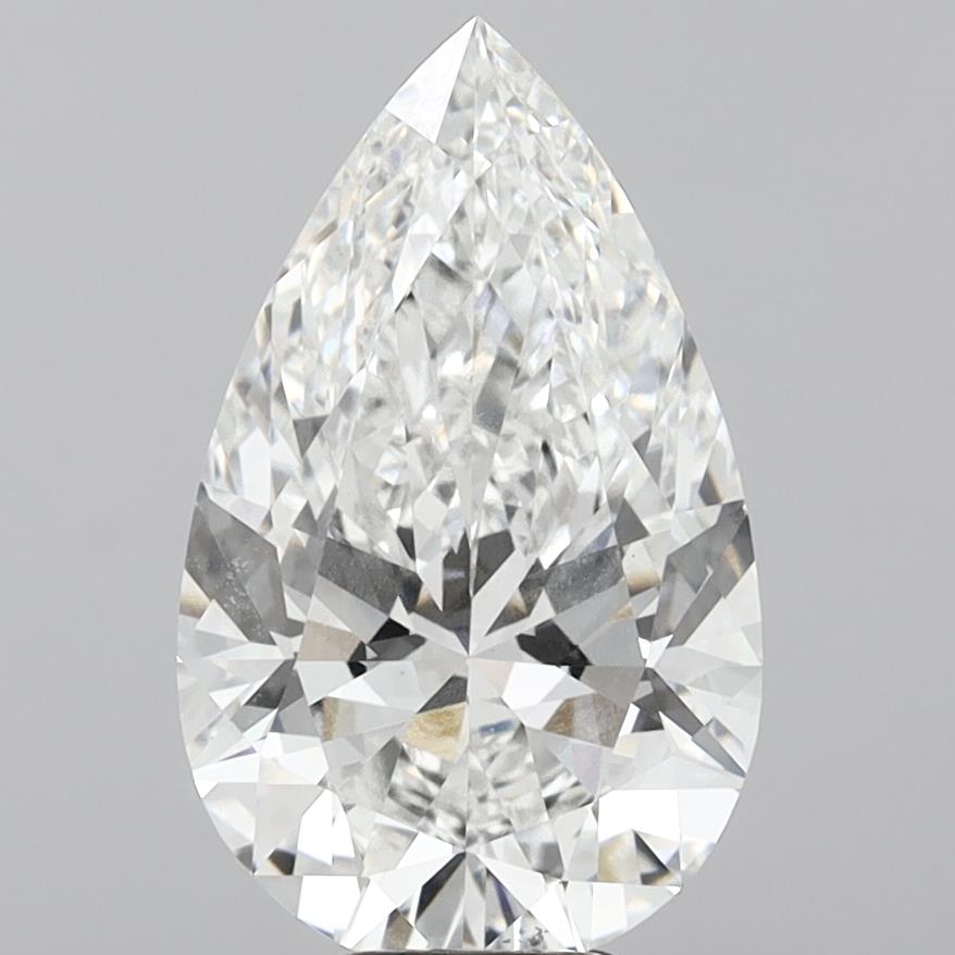 8.08 Carat Pear Shaped, Ideal Cut, E Color, VVS2 Clarity, IGI Certified Lab Grown Diamond