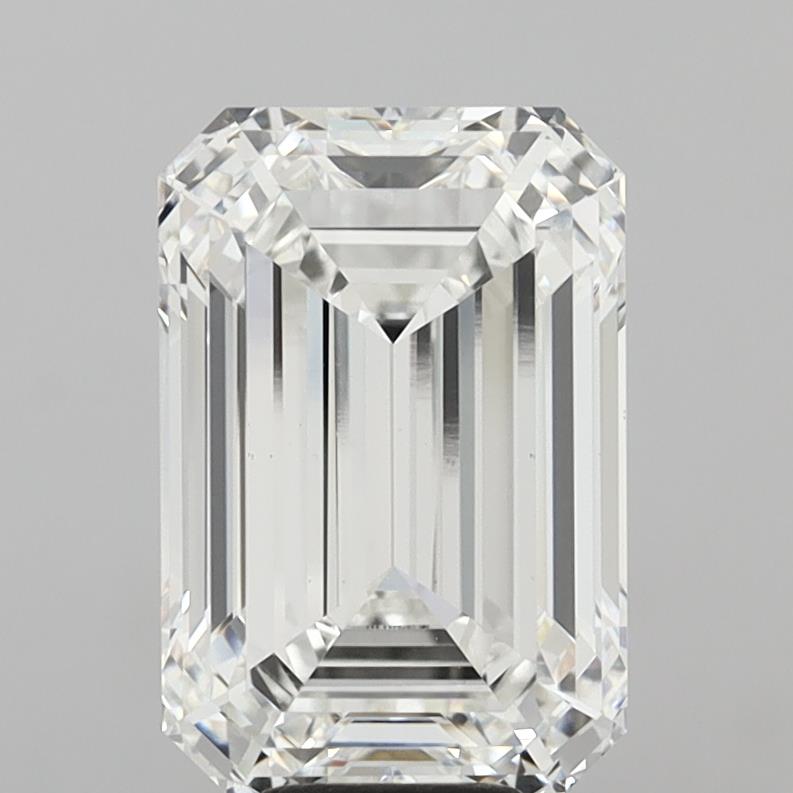 9.09 Carat Emerald Shaped, Ideal Cut, E Color, VVS2 Clarity, IGI Certified Lab Grown Diamond