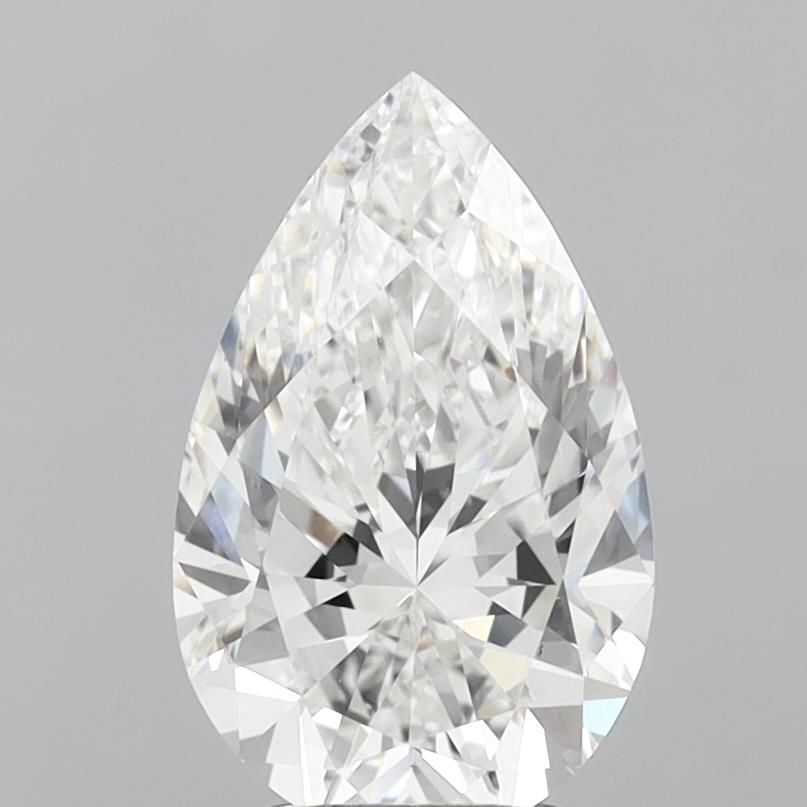 3.06 Carat Pear Shaped, Excellent Cut, F Color, VVS2 Clarity, IGI Certified Lab Grown Diamond