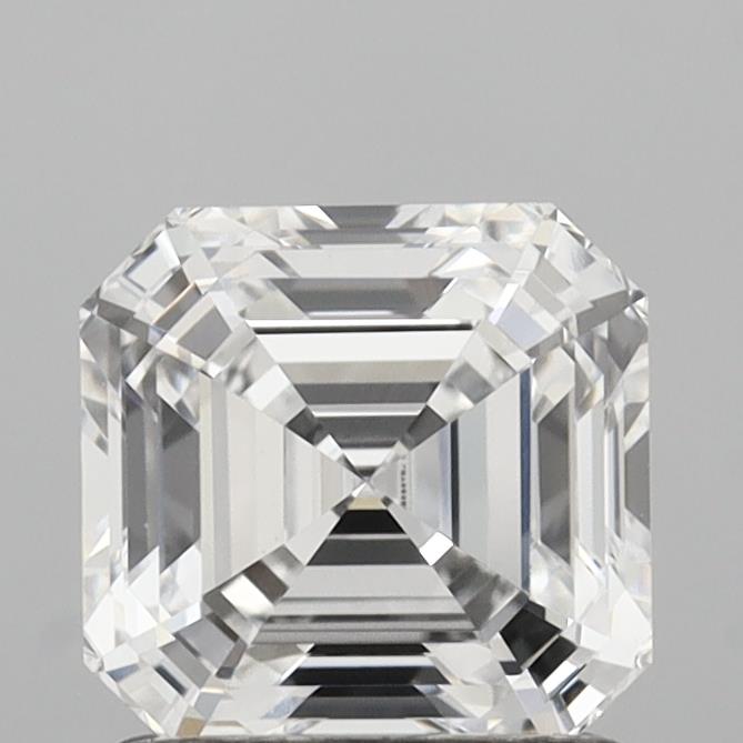 1.54 Carat Asscher Shaped, Ideal Cut, E Color, VVS2 Clarity, IGI Certified Lab Grown Diamond