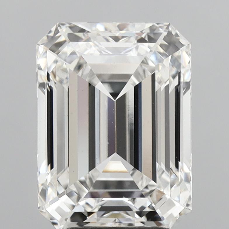 5.06 Carat Emerald Shaped, Excellent Cut, F Color, VVS2 Clarity, IGI Certified Lab Grown Diamond